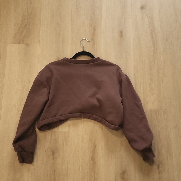 Zara cropped sweater size medium in chocolate - Picture 4 of 4